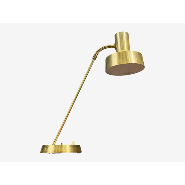 Mid-Century Modern Ewå Värnamo, Adjustable Desk Lamp, Brass, Metal, Sweden, 1980s For Sale - Image 3 of 8