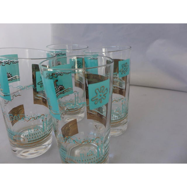Gold Mid-Century Steamboat Bar Tumblers - Set of 4 For Sale - Image 8 of 8