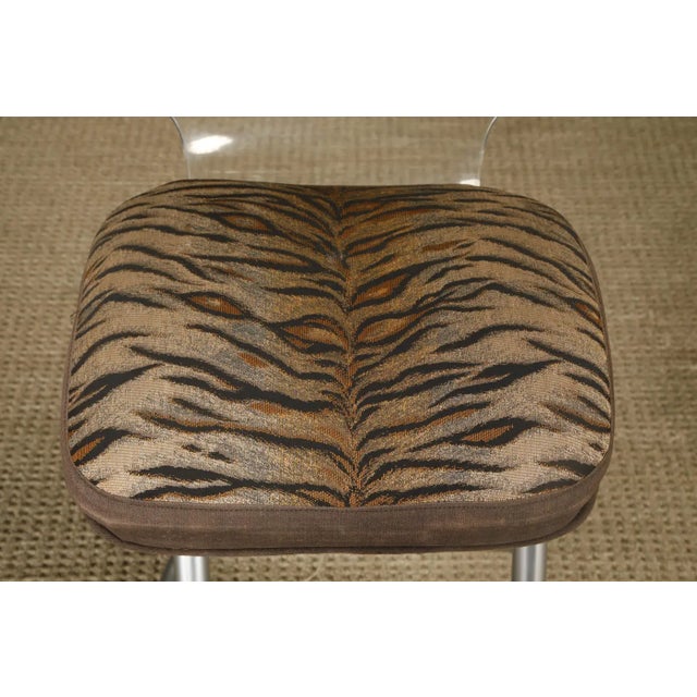 Chrome Pair of Lucite and Chrome Barstools by Luigi Bardini for Miniforms Italy, 1970s For Sale - Image 8 of 18