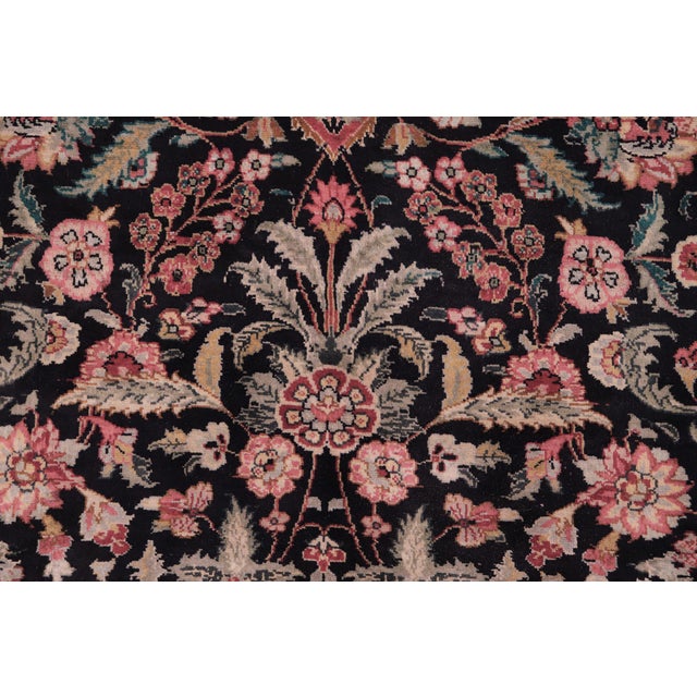 Traditional Kashan 1990's Medallion Pak-Persian Black/Red Wool Rug - 9'0'' X 12'3'' For Sale In New York - Image 6 of 9