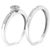 Contemporary .925 Sterling Silver Diamond Accent Frame Twist Shank Bridal Set Ring and Band (I-J Color, I3 Clarity) - Size 9 For Sale - Image 3 of 6