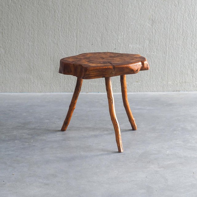 Vintage French Elm Wood Trunk Side Table, 1960s For Sale - Image 13 of 18