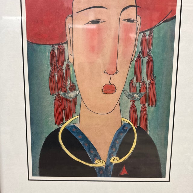Early 21st Century Vu Thu Hien Watercolor Print, Framed For Sale - Image 5 of 11