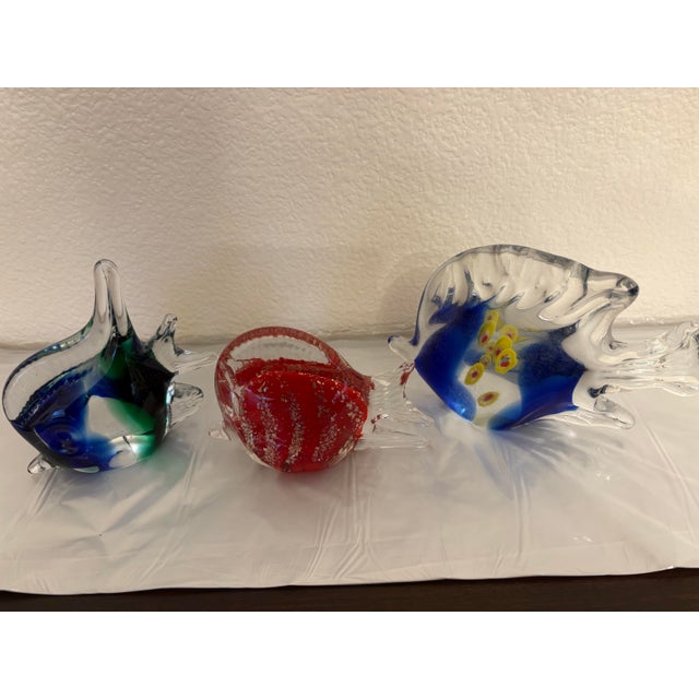 Vintage Trio of Murano Millafiori Angel Fish, Set of 3 For Sale - Image 11 of 11