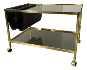 Vintage Hollywood Regency Brass and Glass Coffee Table from Maison Jansen, 1970s