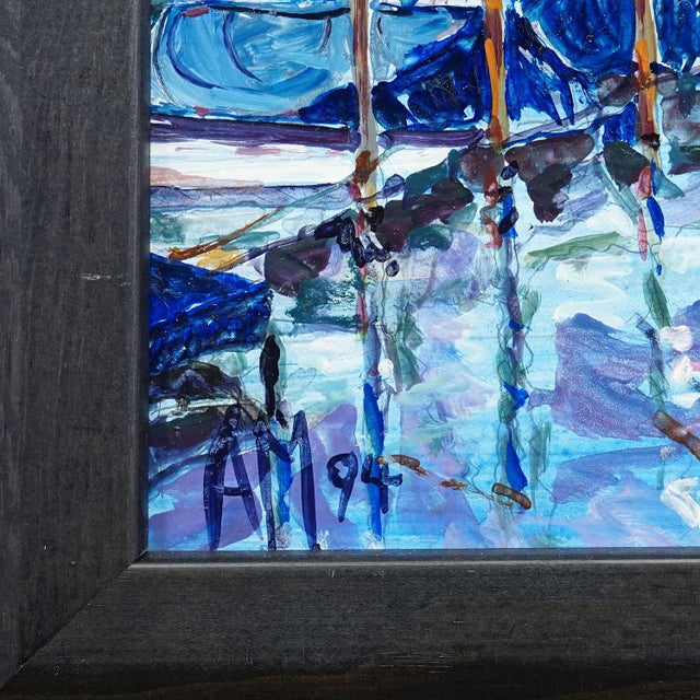 Oil Painting by Alexander Michael - Boat Harbor, Fraueninsel, 1994 For Sale - Image 4 of 7