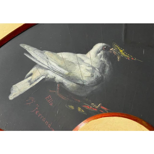 Bernardo Ferrándiz Bádenes, Fan, Valencia, Málaga, 1882, Oil on Silk, Framed, Set of 2 For Sale - Image 6 of 14