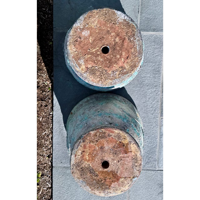 Pair Anduze-Form Planters, Festoon Relief, Glazed Terracotta For Sale - Image 16 of 16