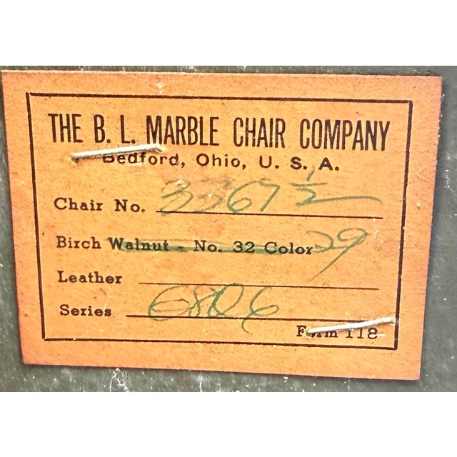 Antique B L Marble Chair Company Olive Green Wooden Swivel Office Chair For Sale - Image 4 of 4