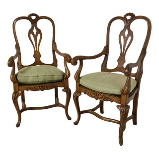 Set of Baroque Style Walnut High Chairs, 18th Century For Sale