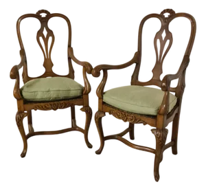 Set of Baroque Style Walnut High Chairs, 18th Century