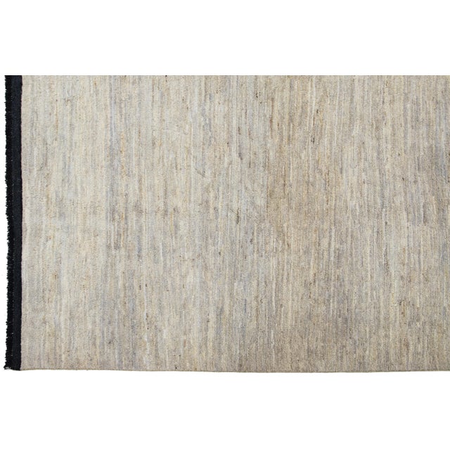 Modern Gabbeh Style Room Size Wool Rug in Beige & Gray Colors For Sale In New York - Image 6 of 9