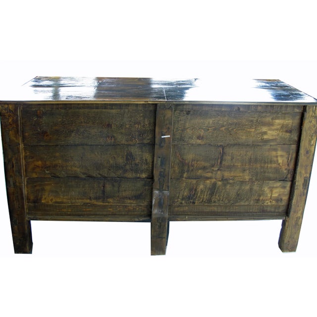 Brick Red Hand Painted Pine Mongolia Sideboard For Sale - Image 8 of 9