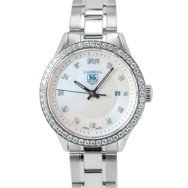 Brand: Tag Heuer Gender: Ladies Metal Type: Stainless Steel Length: 6.50 inches Diameter: 28.00 mm Weight: 62.50 grams TAG...