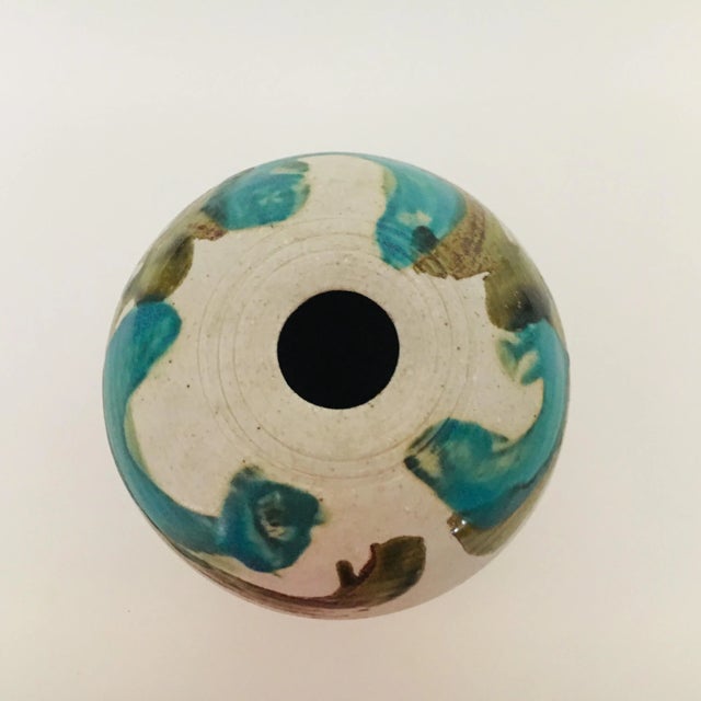 1970s Art Pottery Vase Vessel 1970's Mid Century Modern For Sale - Image 5 of 6