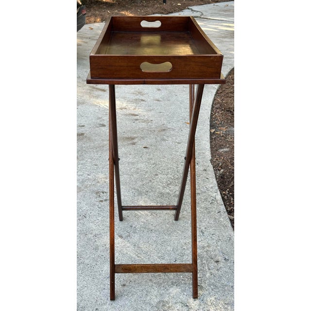 Antique Butler's Serving Tray on Stand, English Country House, Folding, Georgian Style For Sale - Image 11 of 12