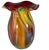 Mid-Century Modern Bulbous Orange Marbled Flared Lip Art Glass Vase For Sale - Image 3 of 16