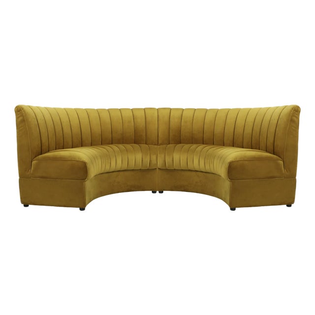 Matthew Izzo Home Conrad Conrad Demilune Two Piece Modular Sofa For Sale