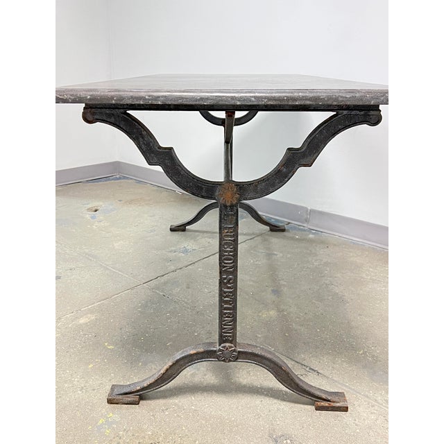 French 19th Century French Cast Iron Bistro Table, L. Buchon St. Etienne Foundry For Sale - Image 3 of 11