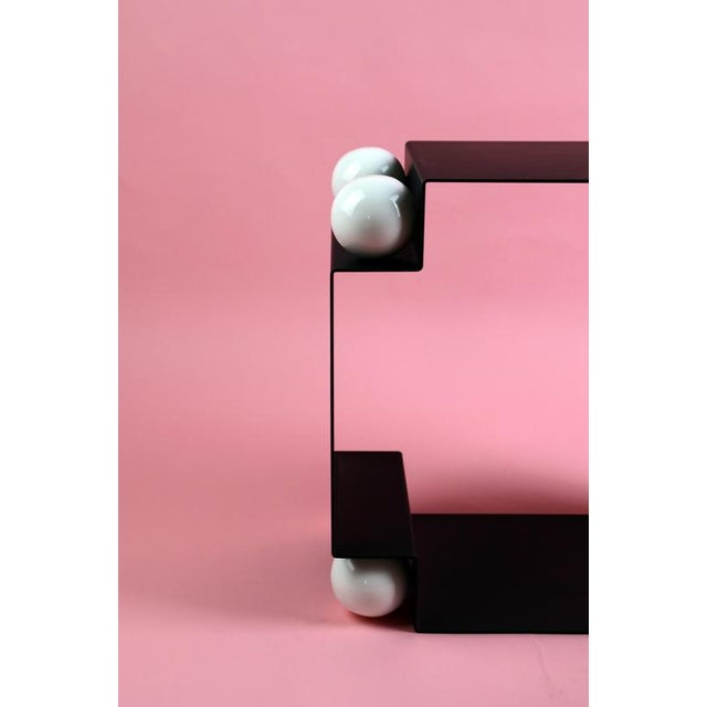 Contemporary Yin Yang Side Table in Steel and Porcelain by Auste Ost For Sale - Image 3 of 17