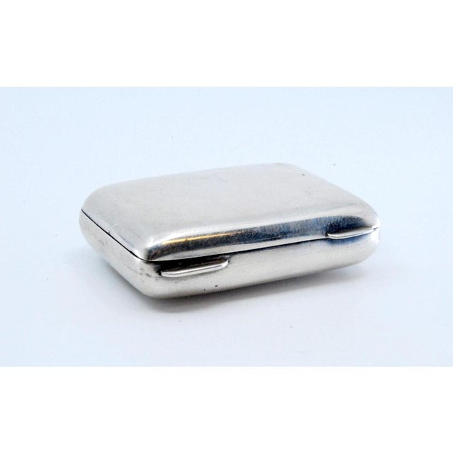 Plain Silver Matchbox with Hinged Lid and Hanging Ring For Sale - Image 9 of 10
