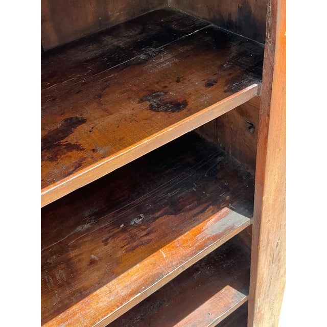 Brown Vintage Rustic Handcrafted Wood Shelving Unit For Sale - Image 8 of 16