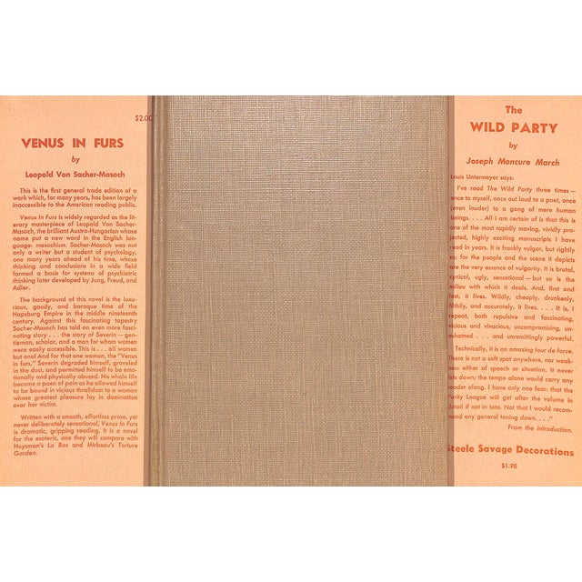 VON SASHER-MASOCH, Leopold [140] pp. The Sylvan Press 1947 8 5/8" x 5 3/4" *spine of jacket separated from front panel*...