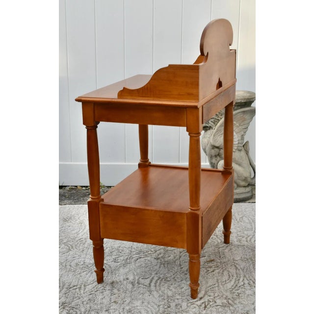 Lexington Cherry Table Americana Style Vintage Stand Pull Out Drawer For Sale - Image 9 of 12