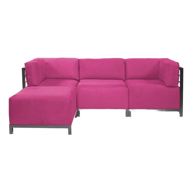 Axis 4pc Sectional Regency Fuchsia Titanium Frame For Sale