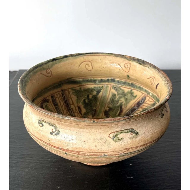 Antique Islamic Ceramic Glazed Splashed and Sgraffito Decoration Bowl For Sale - Image 10 of 13
