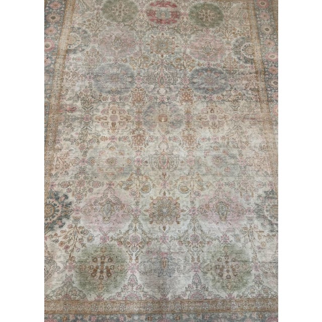 Mid 19th Century Turkish Silk Rug With Floral Medallions For Sale - Image 4 of 9