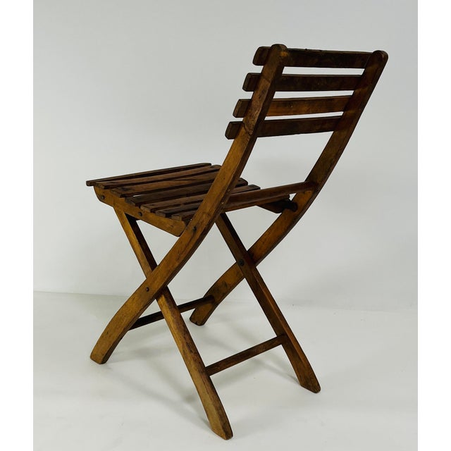 Wood 1950s Folding Oak Chairs - Set of 4 For Sale - Image 7 of 10