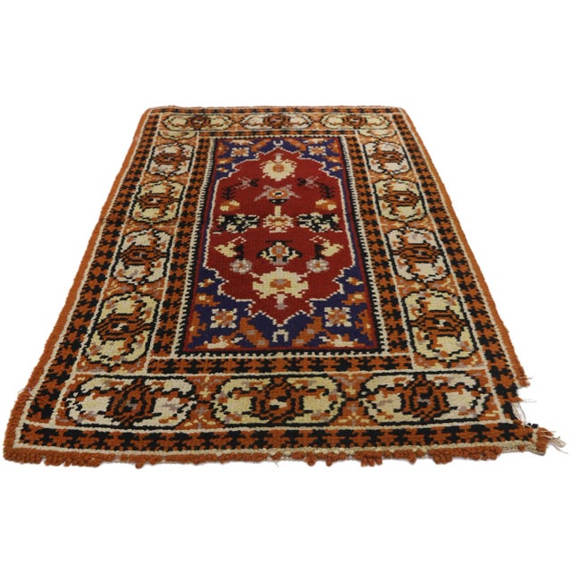 Rustic European Vintage European Rug - 03'00 X 4'10 For Sale - Image 3 of 7