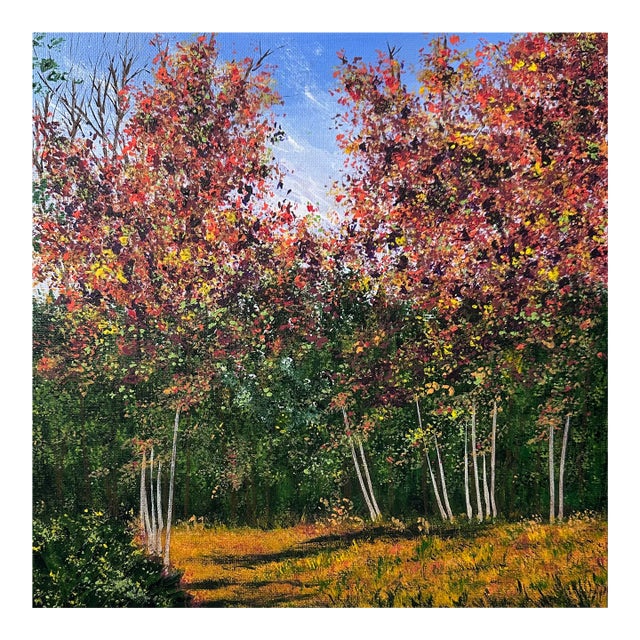 "On a Perfect Fall Day" Contemporary Original Impressionist Style Landscape Painting by Deb Bossert For Sale