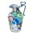 Fratelli Toso Murano Antique Early Millefiori Flowers Mosaic Italian Art Glass Ornate Handle Cabinet Vase For Sale