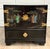 Vintage Chinese Hand-Painted Black Lacquer Chinoiserie Nightstand Side Cabinet For Sale - Image 13 of 17