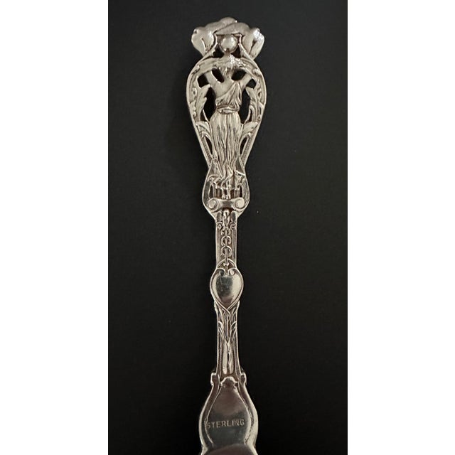 Early 20th Century Hunt & Roskel Ltd. Sterling Serving Fork & Spoon For Sale - Image 4 of 12