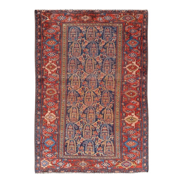 Antique Persian Kurdish Rug With Vibrant All-Over Design 3'10 X 5'10 For Sale