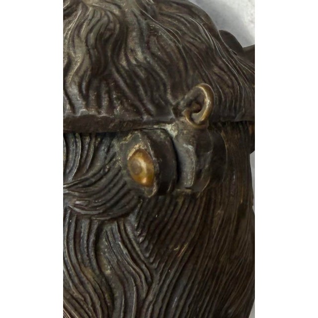Late 19th Century Victorian Gothic Revival Bronze Devil Inkwell & Match Striker For Sale - Image 9 of 10
