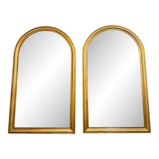 Pair of French Gold Arch Top Louis Philippe Mirrors For Sale