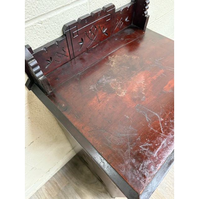 Antique Victorian Eastlake Aesthetic Movement Bedside Cabinet For Sale - Image 13 of 17