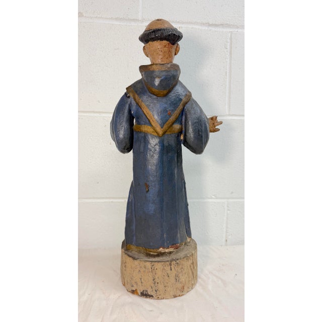 Wood Large 1600's Antique Hand Carved Polychromed Santos St. Francis Sculpture Statue For Sale - Image 7 of 16