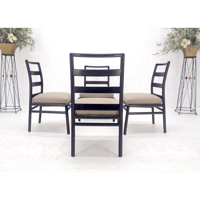 Tan Set 4 Gibbings Widdicomb Dining Chairs New Alcantera Faux Suede Upholstery MINT! For Sale - Image 8 of 13