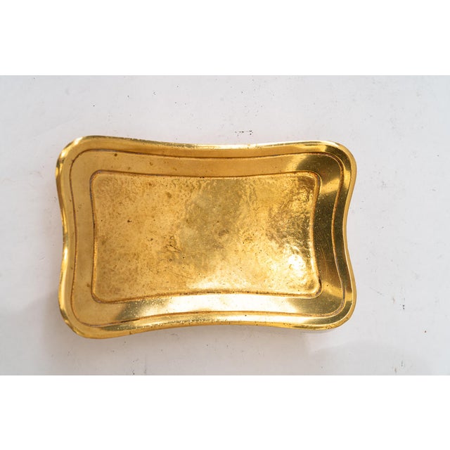 Gold Vintage Art Deco Brass Ashtray, 1920s For Sale - Image 8 of 9