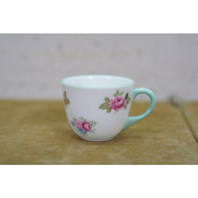 Vintage Shelley England Porcelain Bone China Floral Demitasse Cups Saucers - 5 pcs For Sale - Image 11 of 15