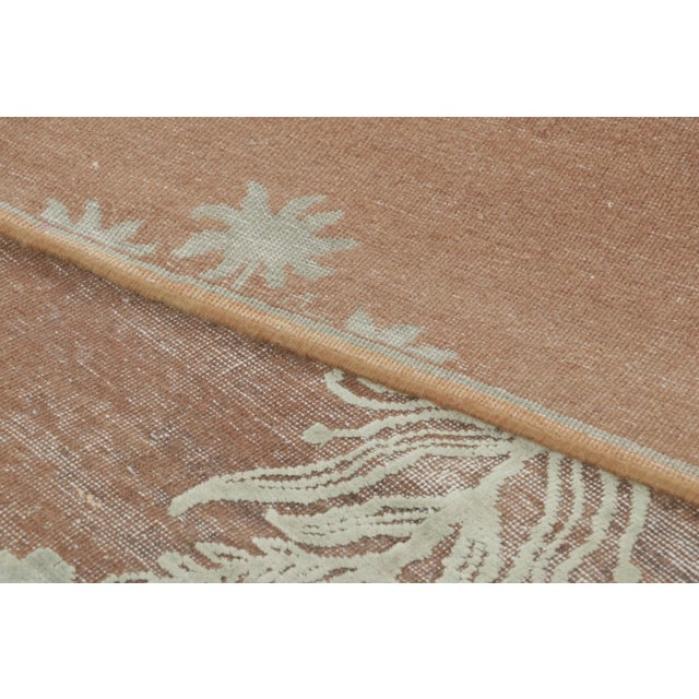 Textile Contemporary Block Print Floral Natural Silk Runner by Rug & Kilim, India For Sale - Image 7 of 9