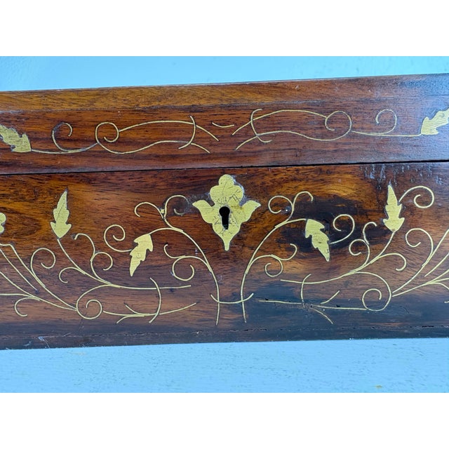 Mid-Century British Colonial Style Brass and Mahogany Dresser Box For Sale - Image 4 of 11