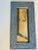 Unique American art by Beverly Robert’s Seahorse with blue beaded collage frame.