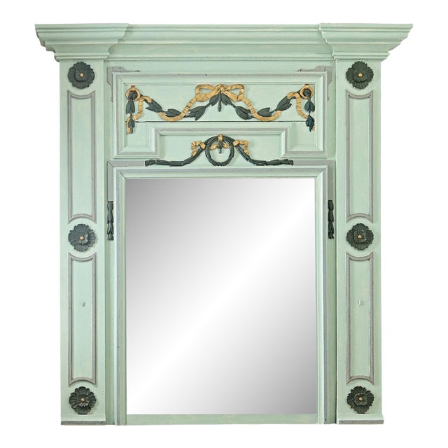 Massive French 19th Century Trumeau with new Mirror Plate For Sale