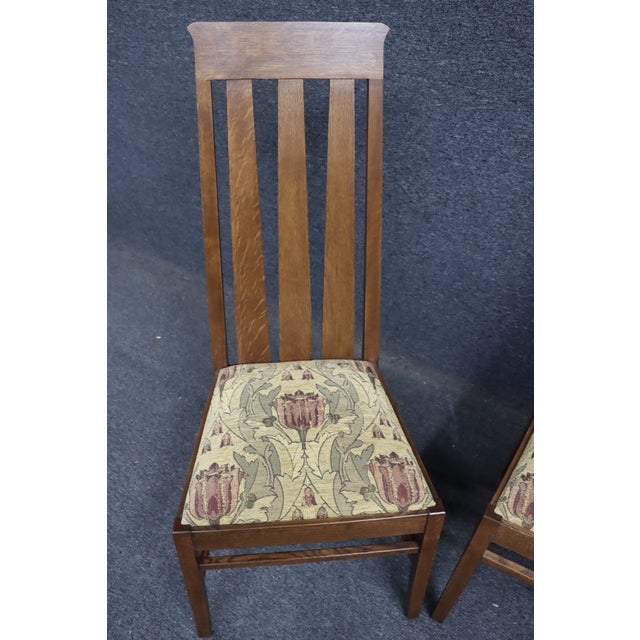 Mission Set of 4 Stickley Mission Oak Dining Chairs For Sale - Image 3 of 15